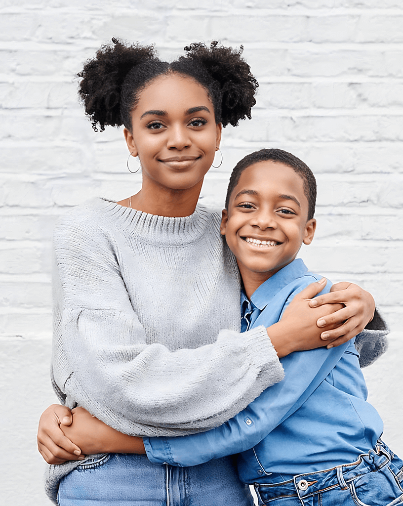A photo of a mother and son on Mother's Day A photo of a mother and son on Mother's Day