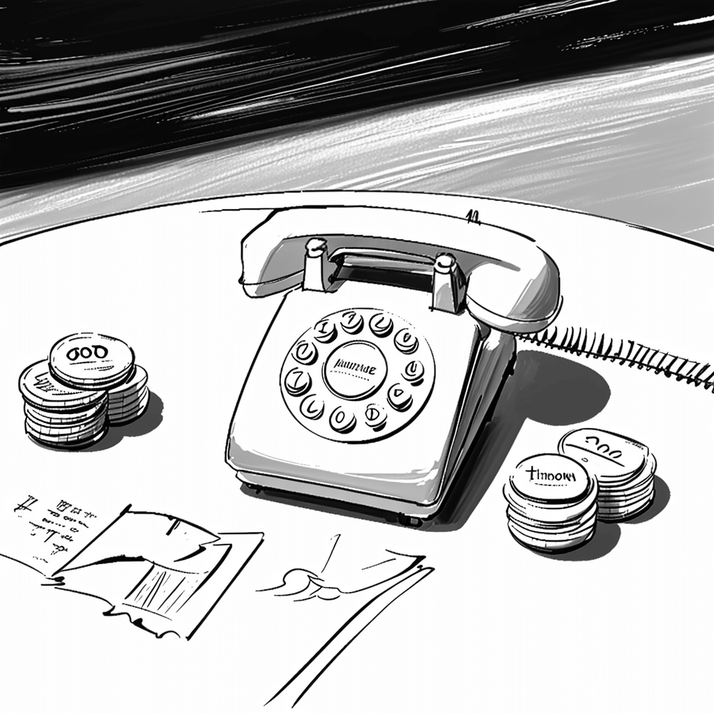 Landline Phone Photo to Soft Pen Sketch
