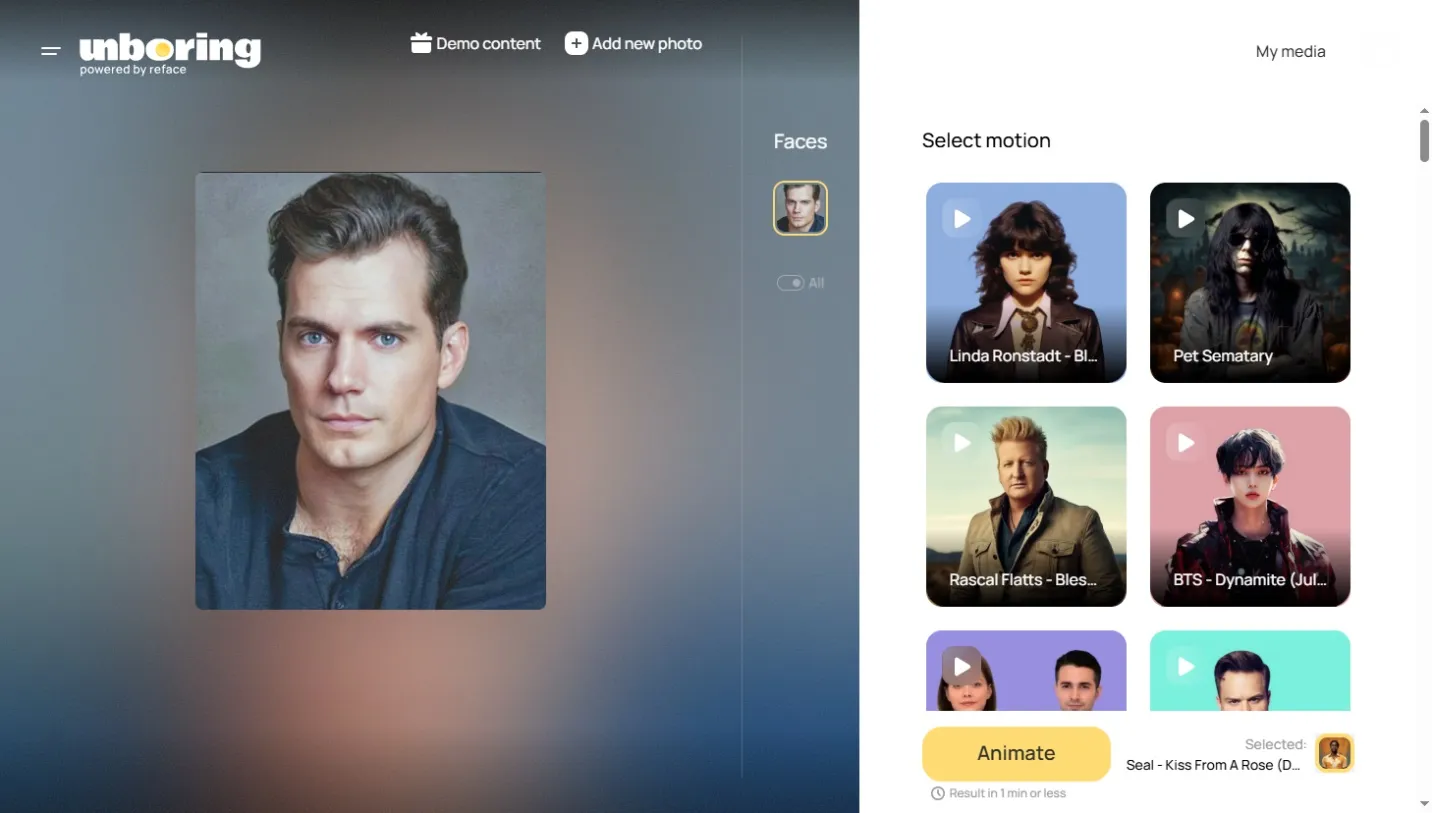 animate a photo by using reface ai 