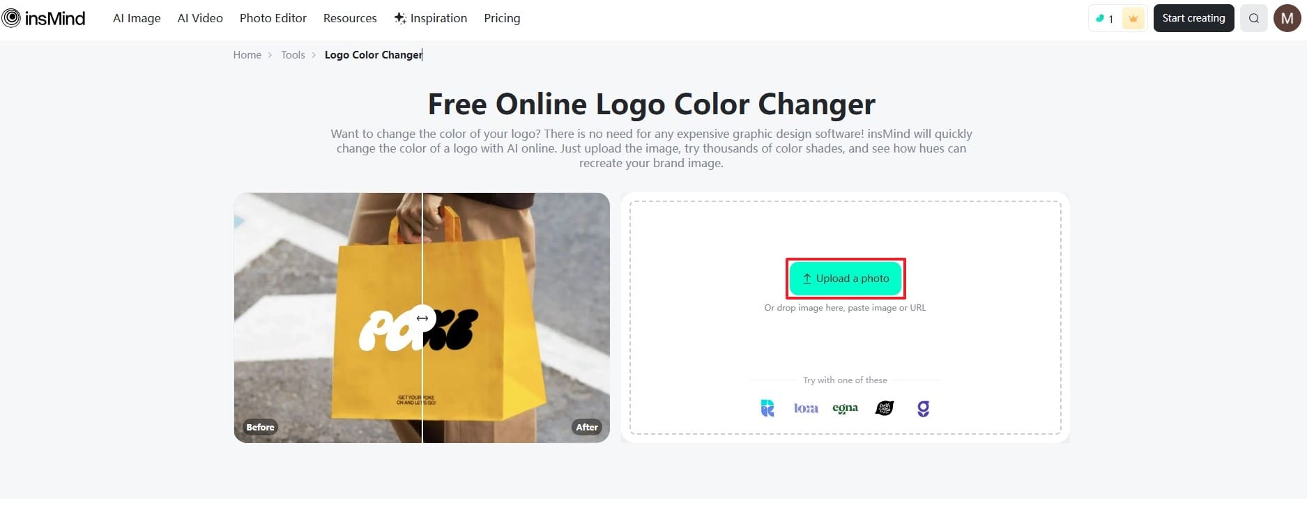 Upload Photo To insMind Color Changer