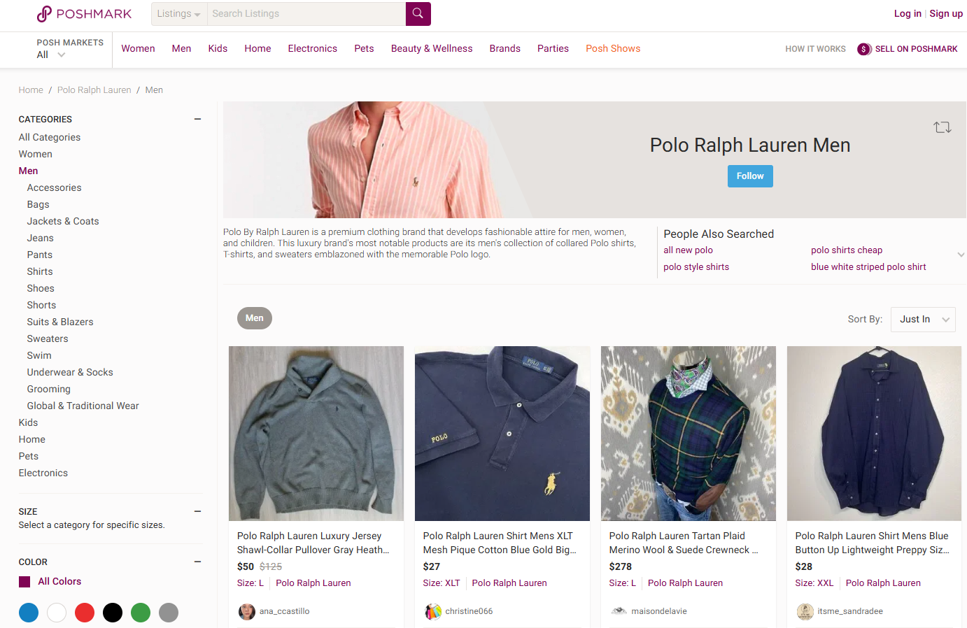  An image of the Poshmark social marketplace.