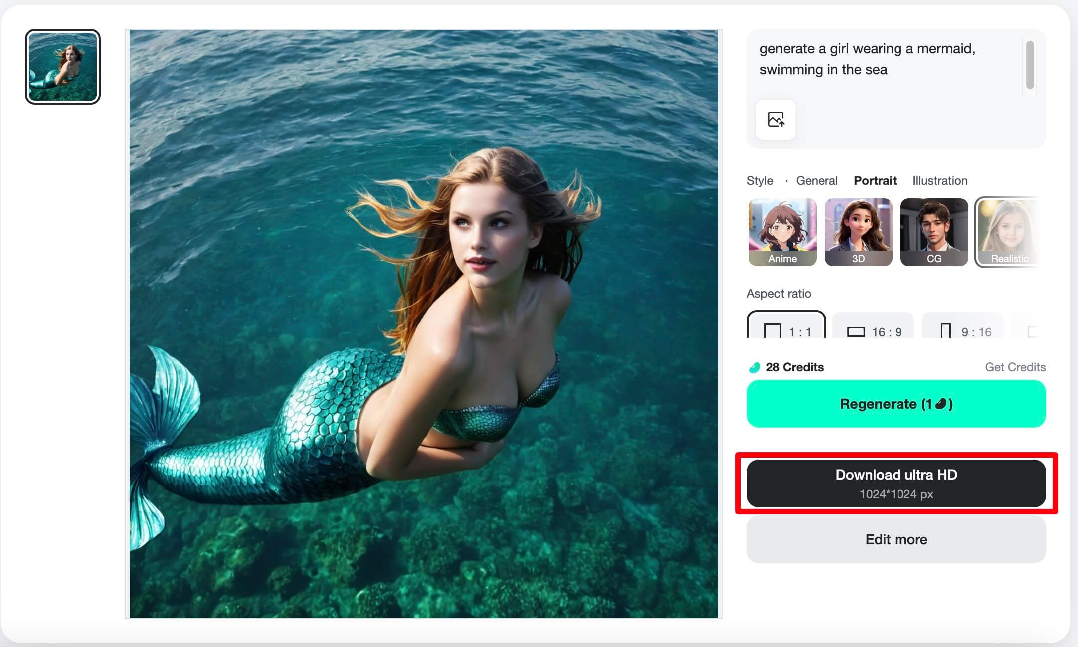download the mermaid photo