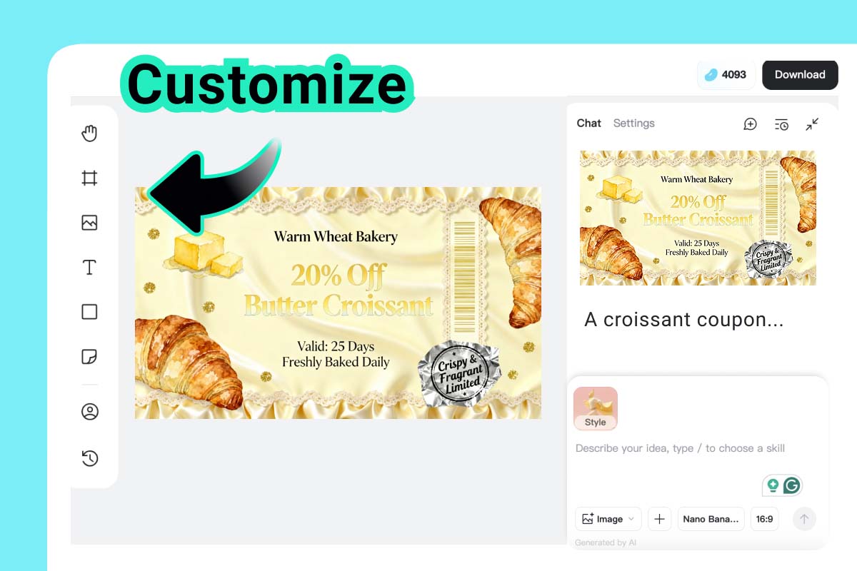 Customize Your Coupon with Smart Editing Tools