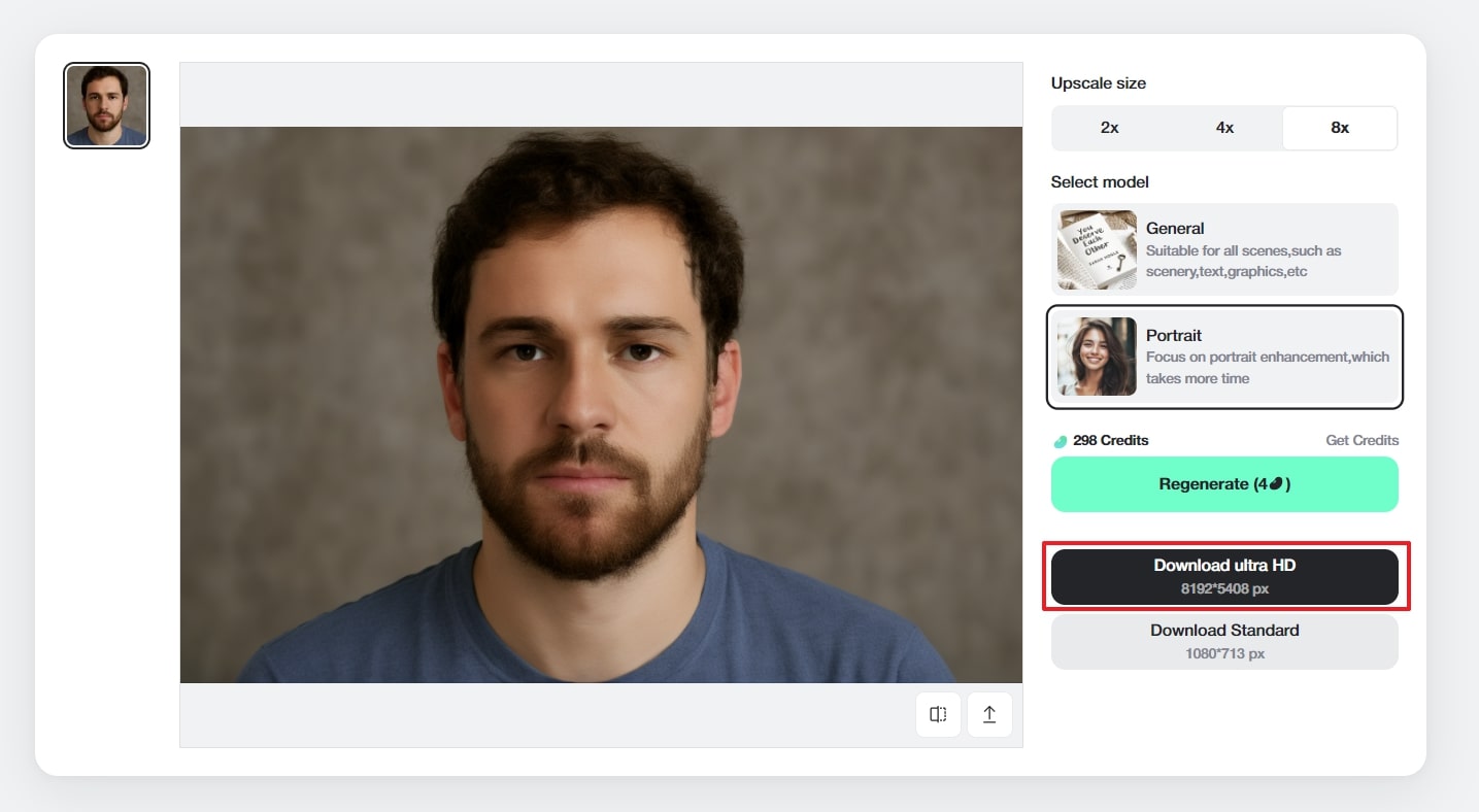 Select Model and Generate Unpixelate Image
