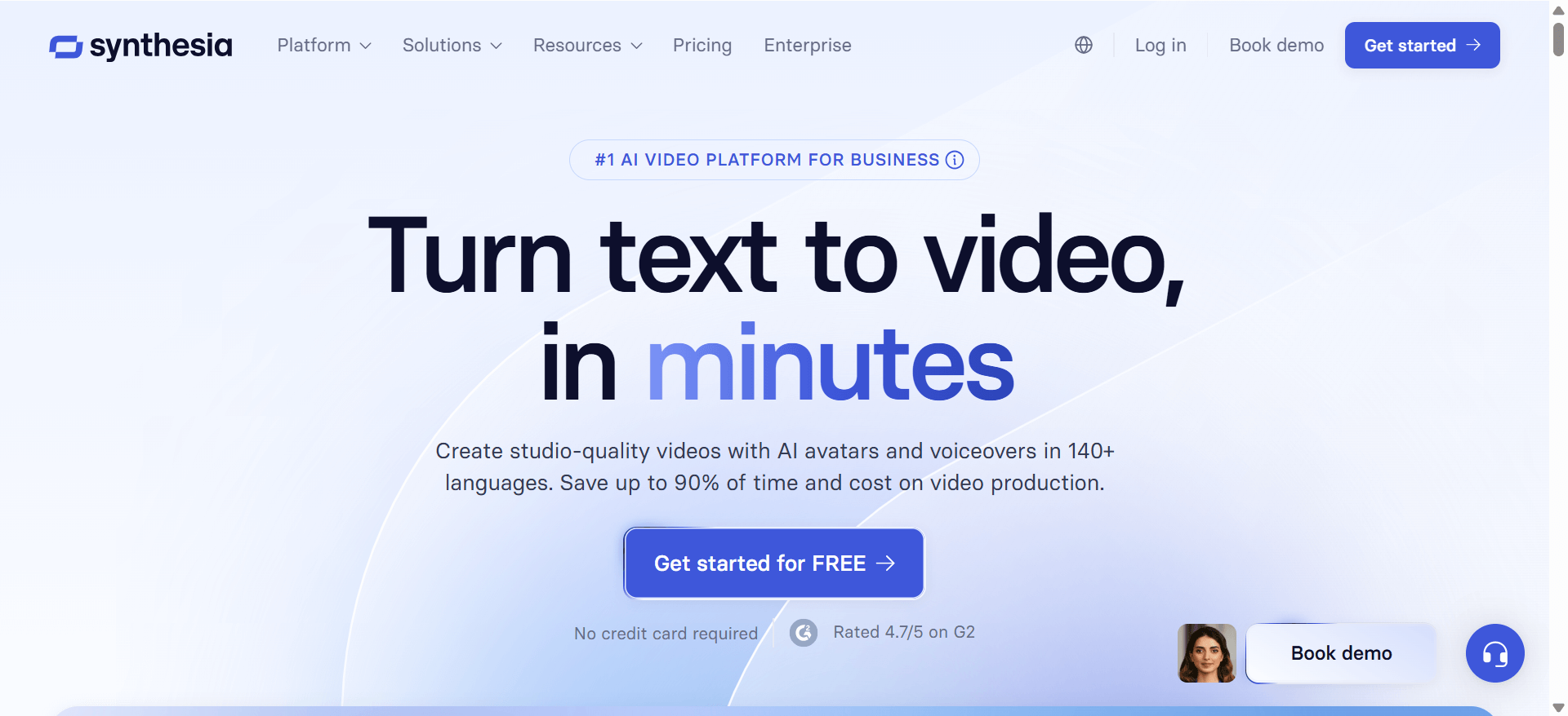 AI platform for creating virtual presenter-based training, marketing, and presentation videos.