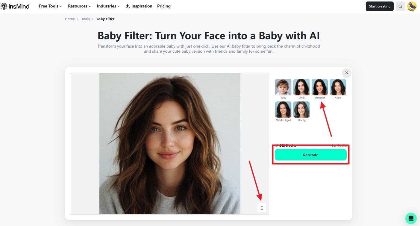 apply  teenager filter and click generate
