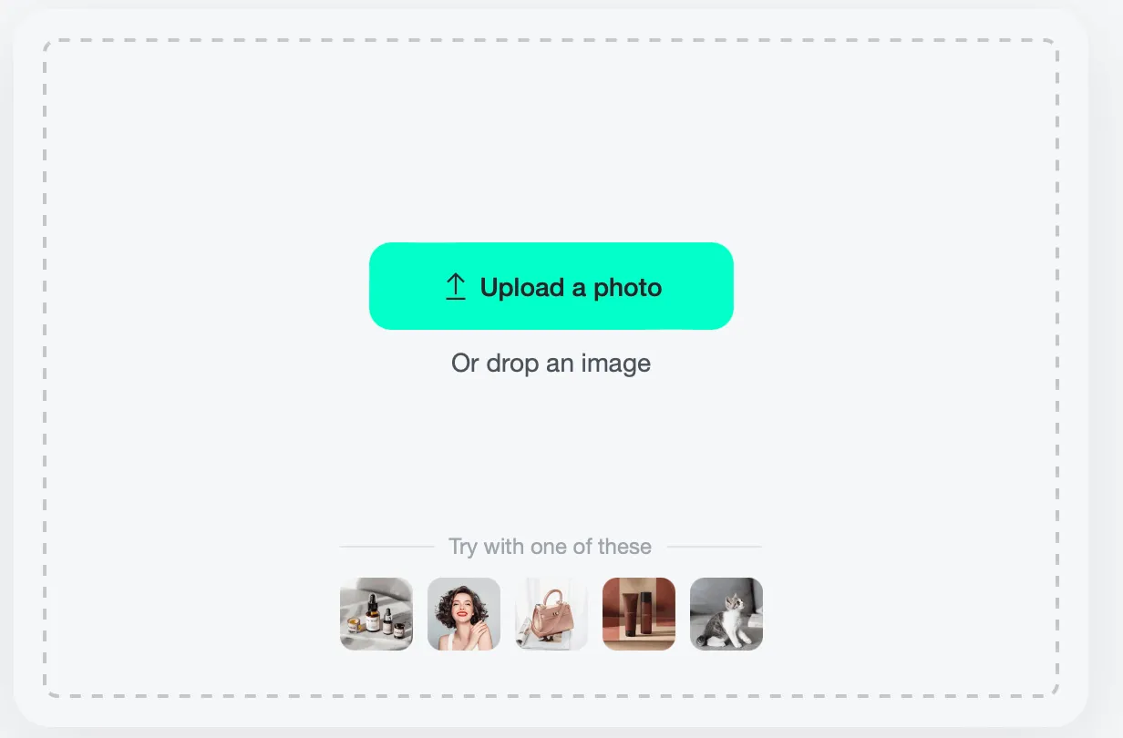 Screenshot demonstrating the process of uploading a photo to the  AI Border Tool in insMind  