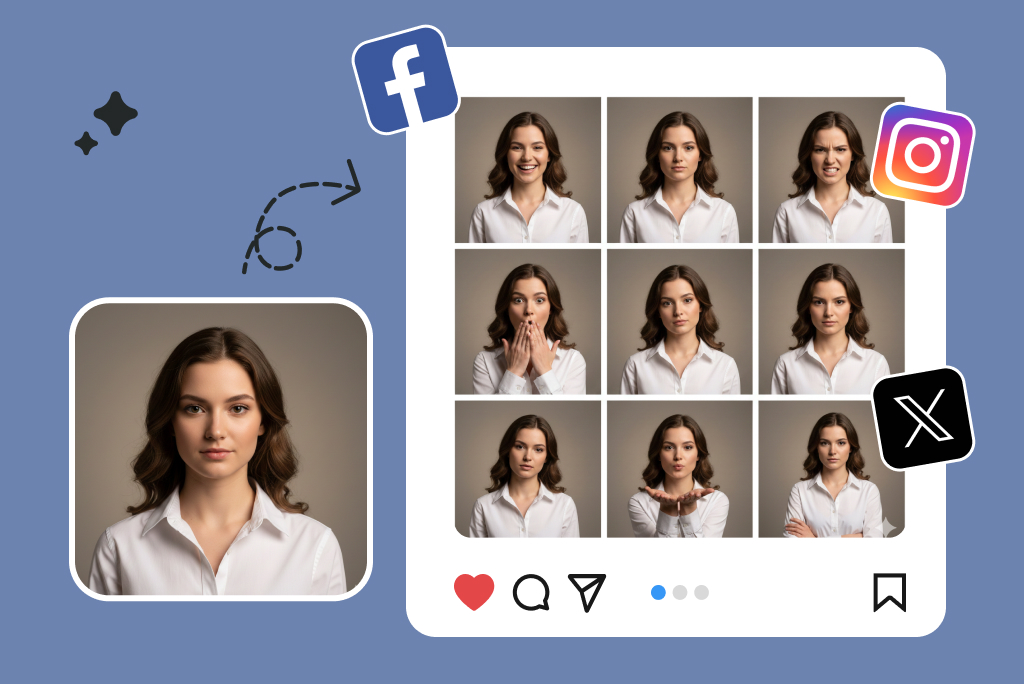 AI 9-Grid Photo Collage Generator