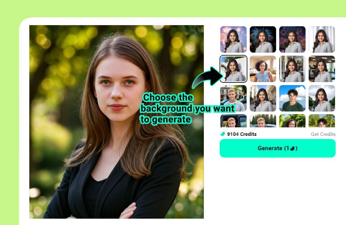 Step 2: Choose the background you want to generate