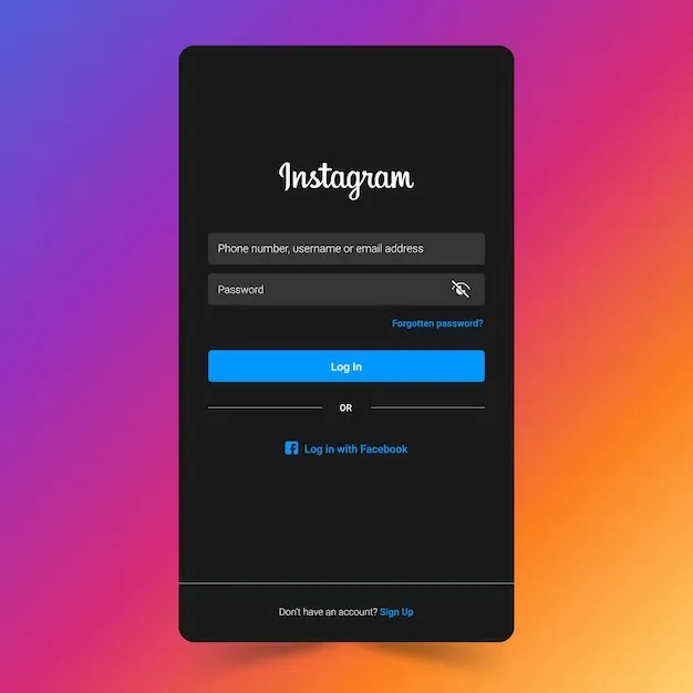 Screenshot showing how to access the Instagram and log in  interface