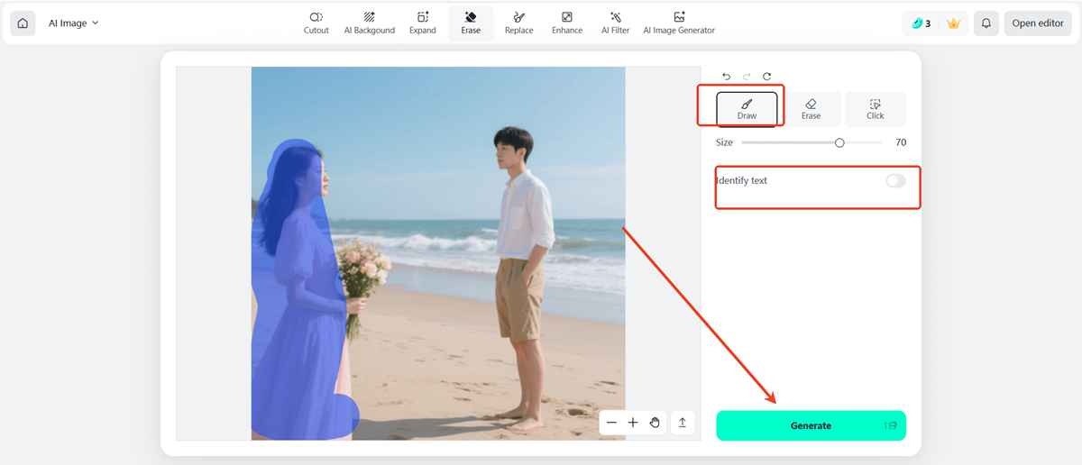 Remove ex from a photo AI tool to remove ex-girlfriend or ex-boyfriend from photo naturally