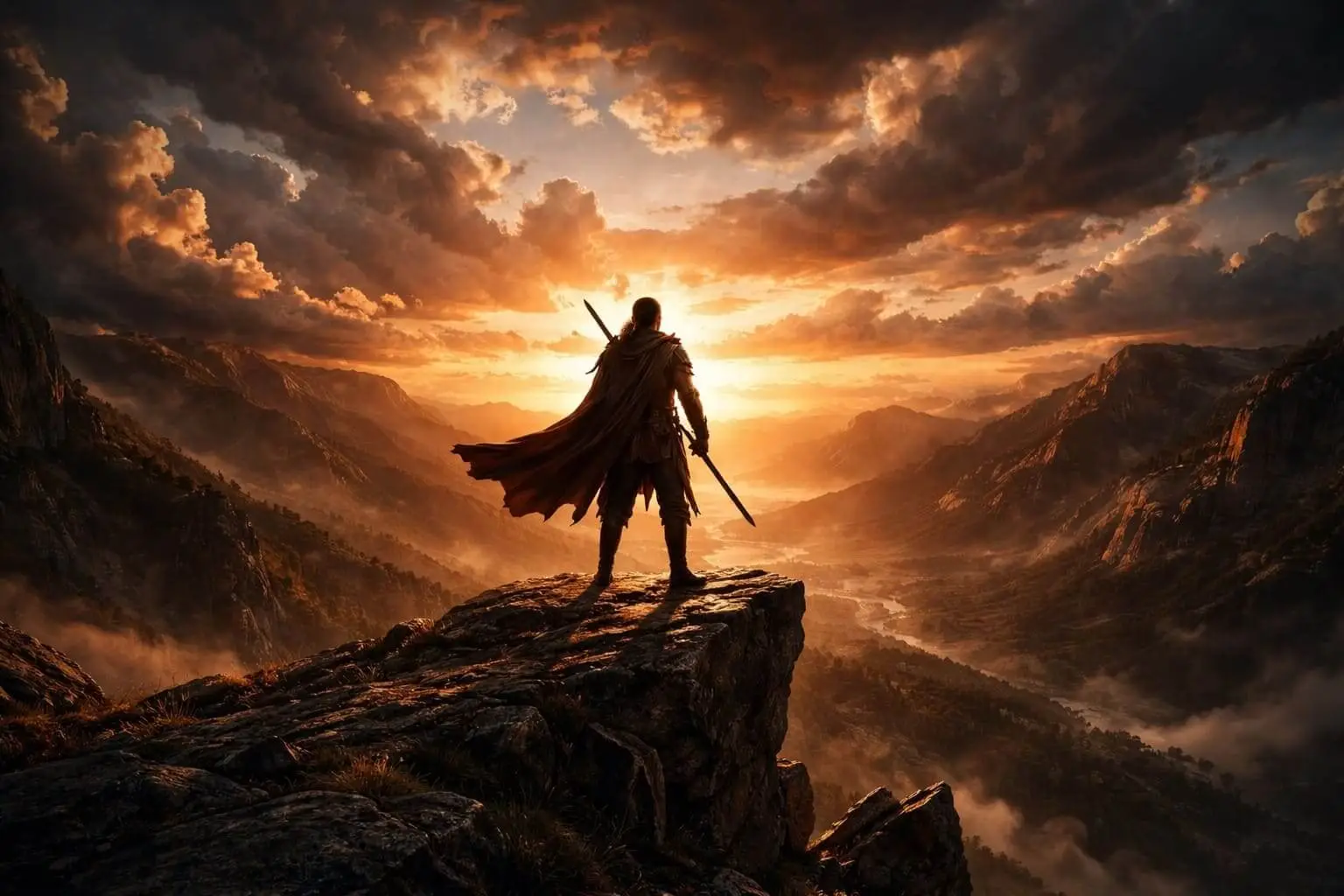 image generated of a lone warrior generated by gpt image 1.5