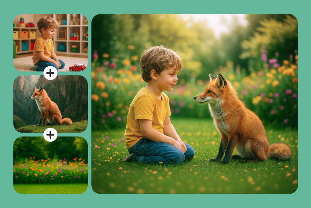 Combine Photos Instantly with Our One-Click AI Tool