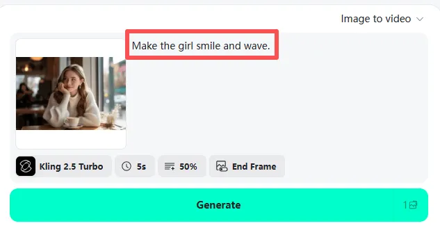 insMind Add a Prompt Interface Enter your prompt to create a video with AI on insMind.