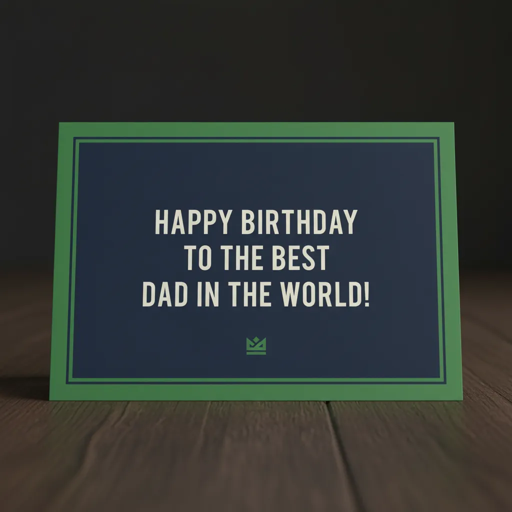 Classic Birthday Card for Dad A classic-style birthday card for Dad with bold navy and green tones, clean layout, and a simple, timeless message.