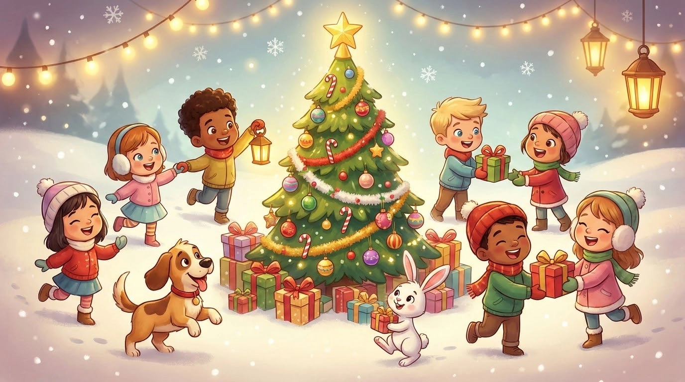 An example of Cartoon Christmas Card&nbsp;created by insMind