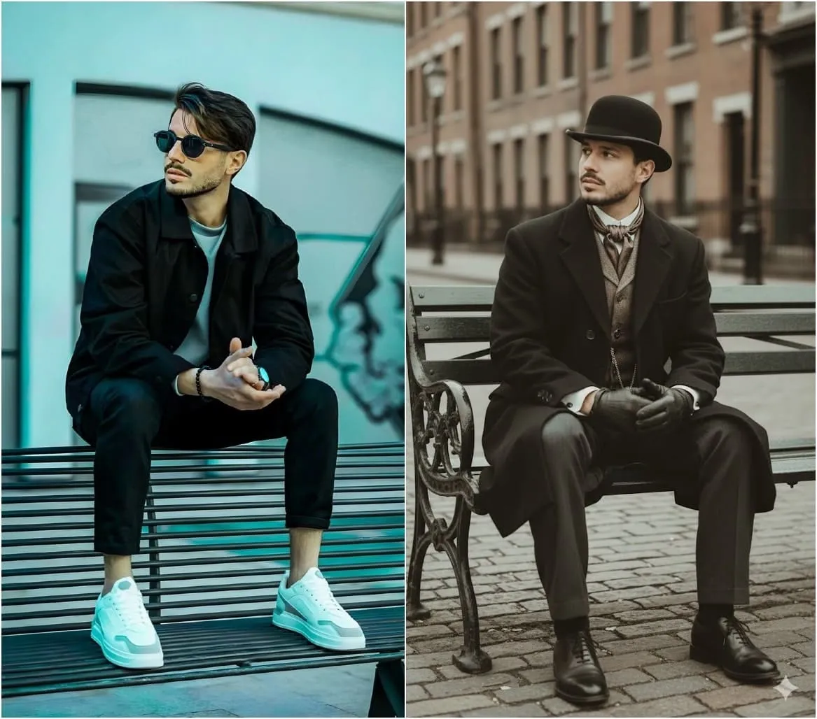 A young man transformed into an early 1900s scholar by insMind