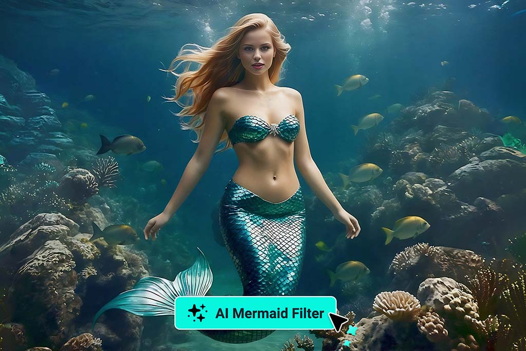 Añade Efectos Submarinos Ultra Realistas con el Filtro de Sirena con IA