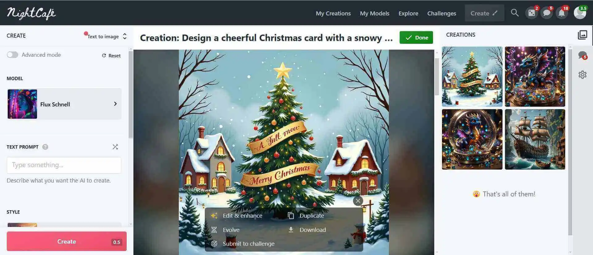 nightcafe ai christmas card maker