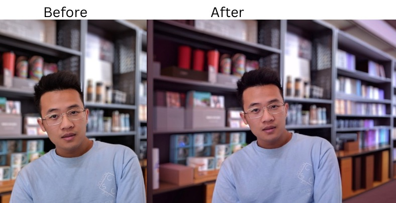 Restore lost edges in portrait or landscape shots using AI image extension.