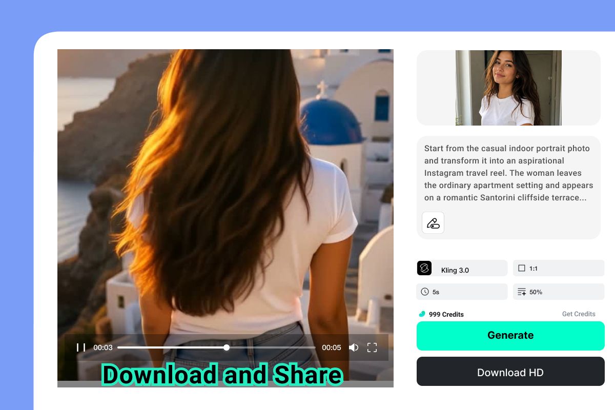 Download Video Generated AI travel video ready to download