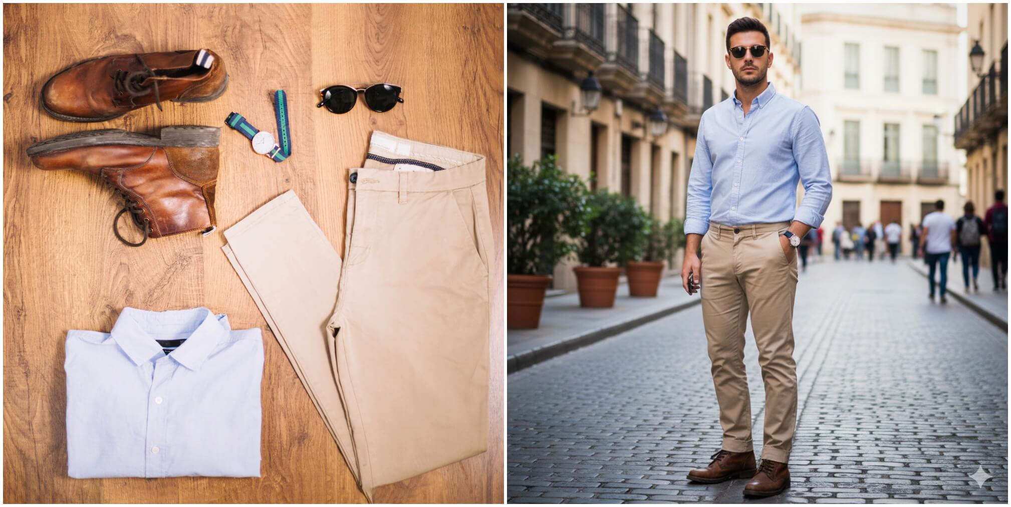 A male model wearing the clothes in the picture generated by nano banana AI