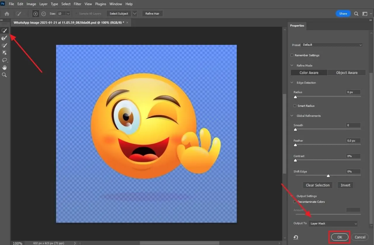 Photoshop sticker background remover