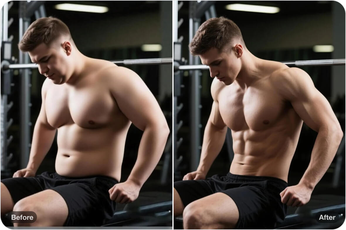 Add Realistic Abs to Photo with AI in One Click