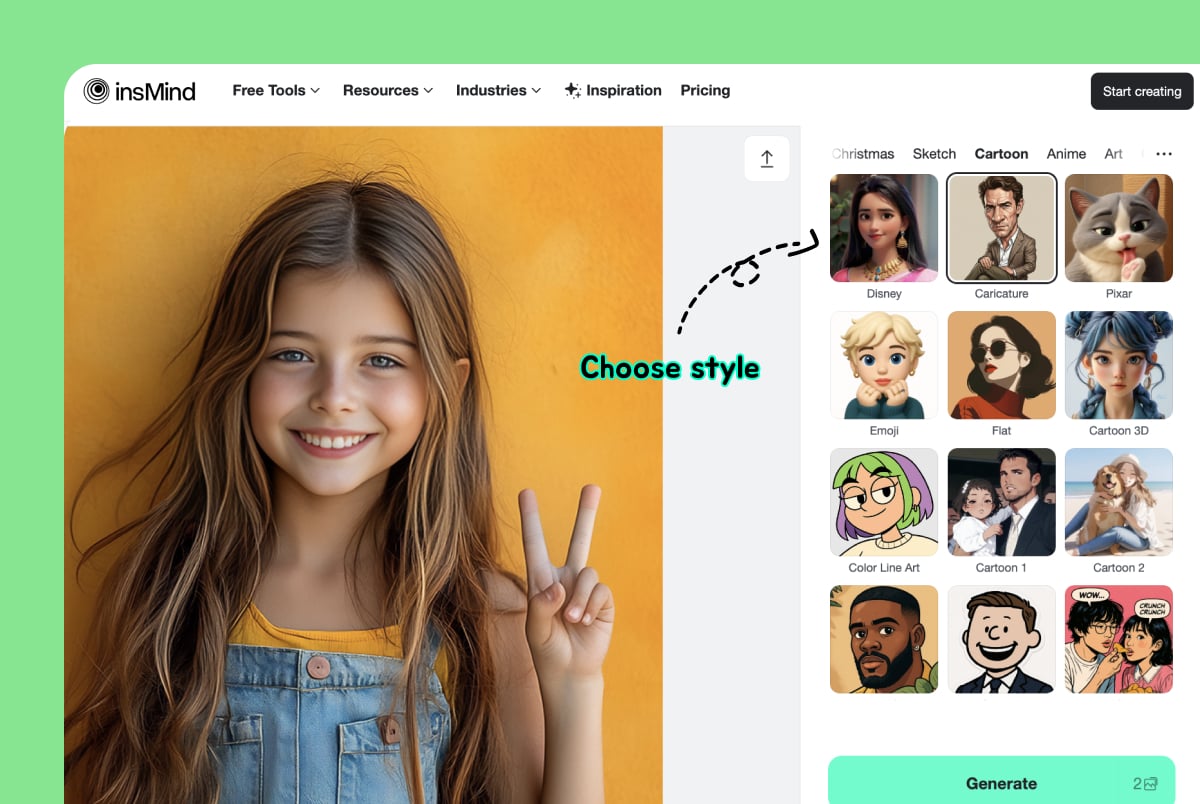 Choose a Caricature Style Choose a Caricature Style