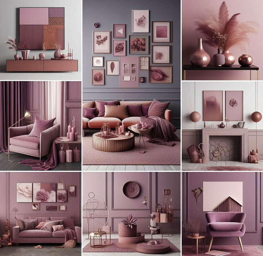 interior designs with mauve colors