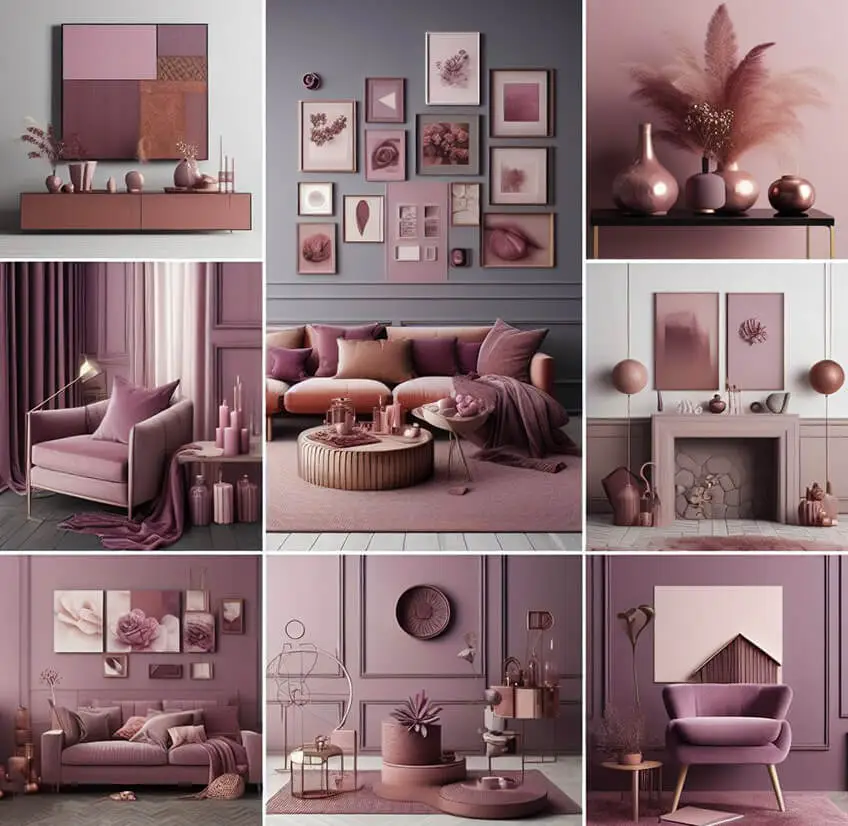 interior designs with mauve colors