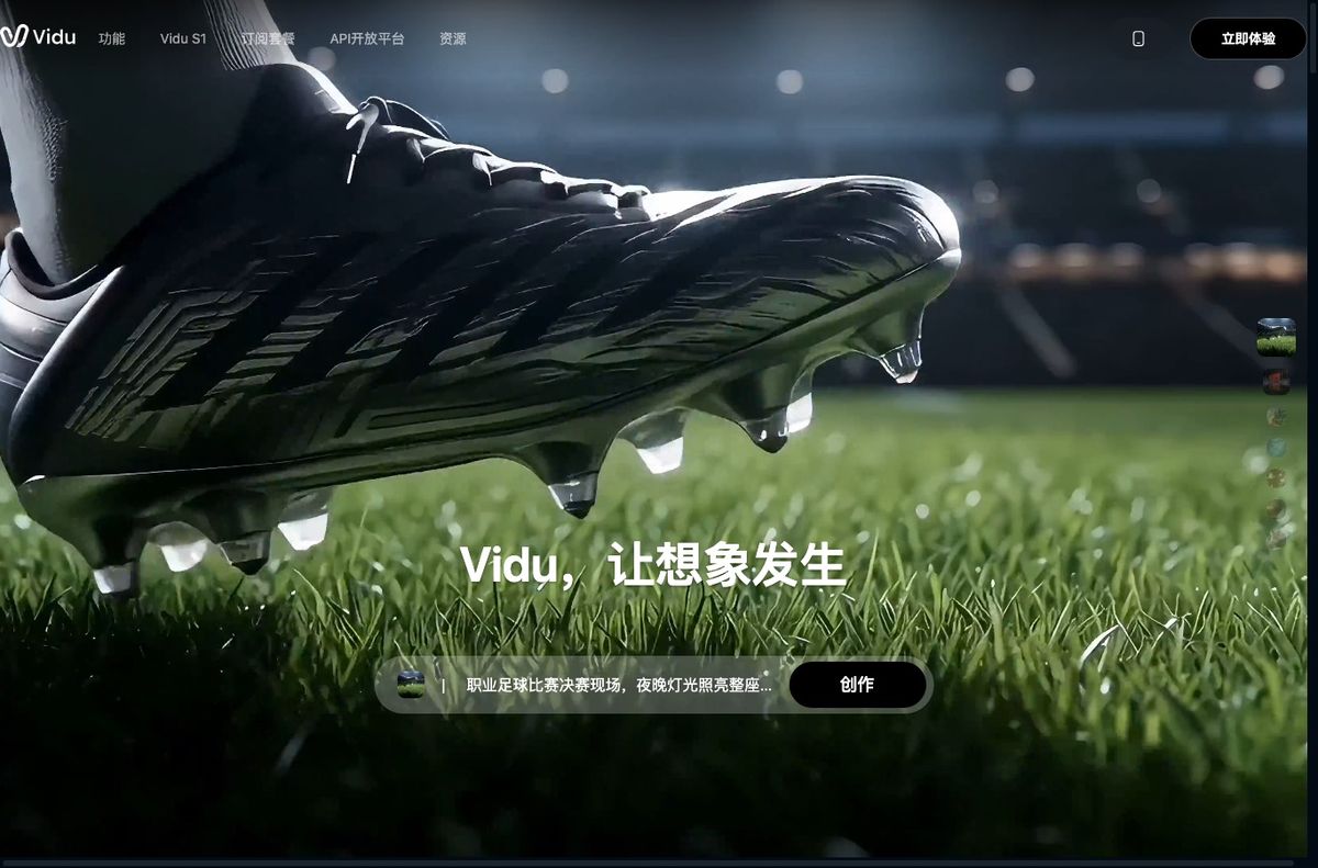Vidu Interface Vidu AI video tool interface