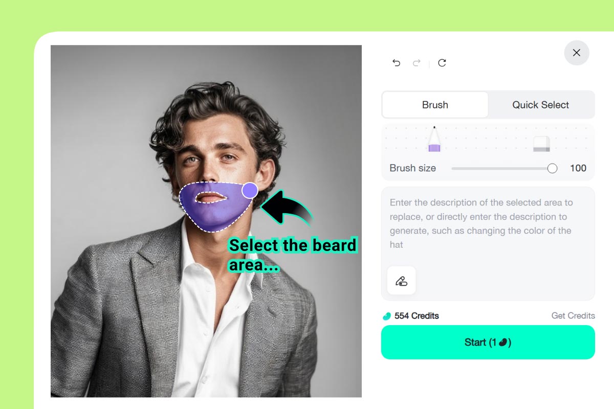 Step 2. Mark the Beard Area (Optional)
