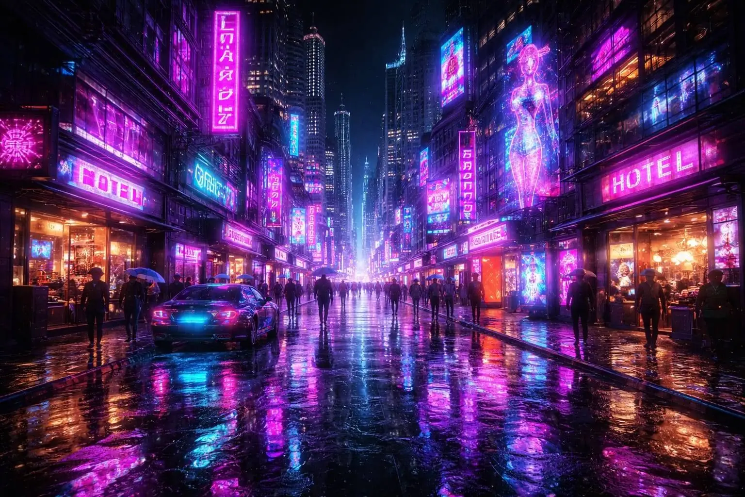 futuristic cityscape at night generated by gpt image 1.5