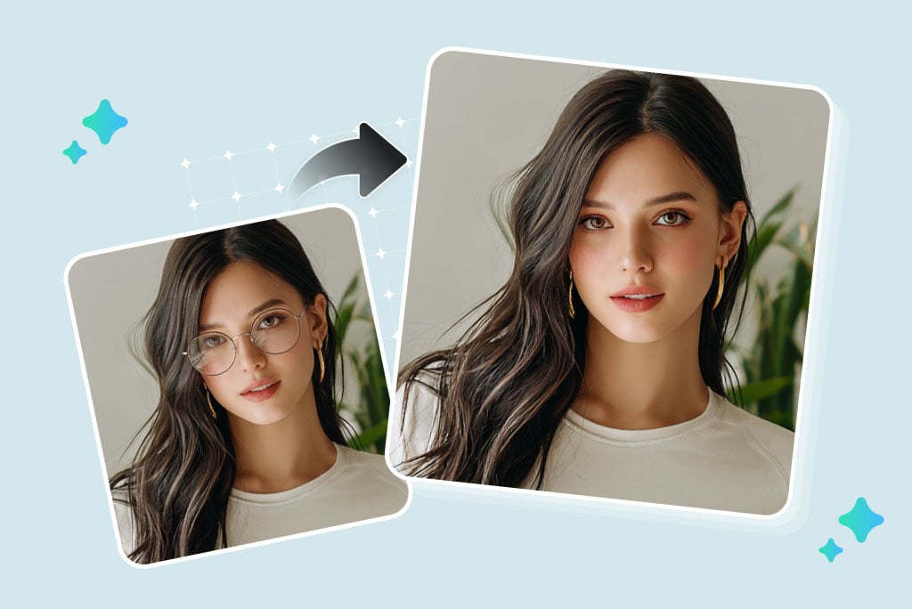 Remove Glasses from Photos with AI in One Click