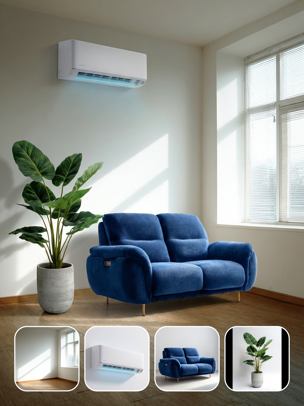 Поставьте мебель в пустую комнату