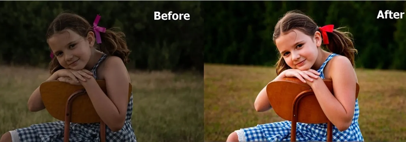 See the comparison between the underexposed and fixed photo