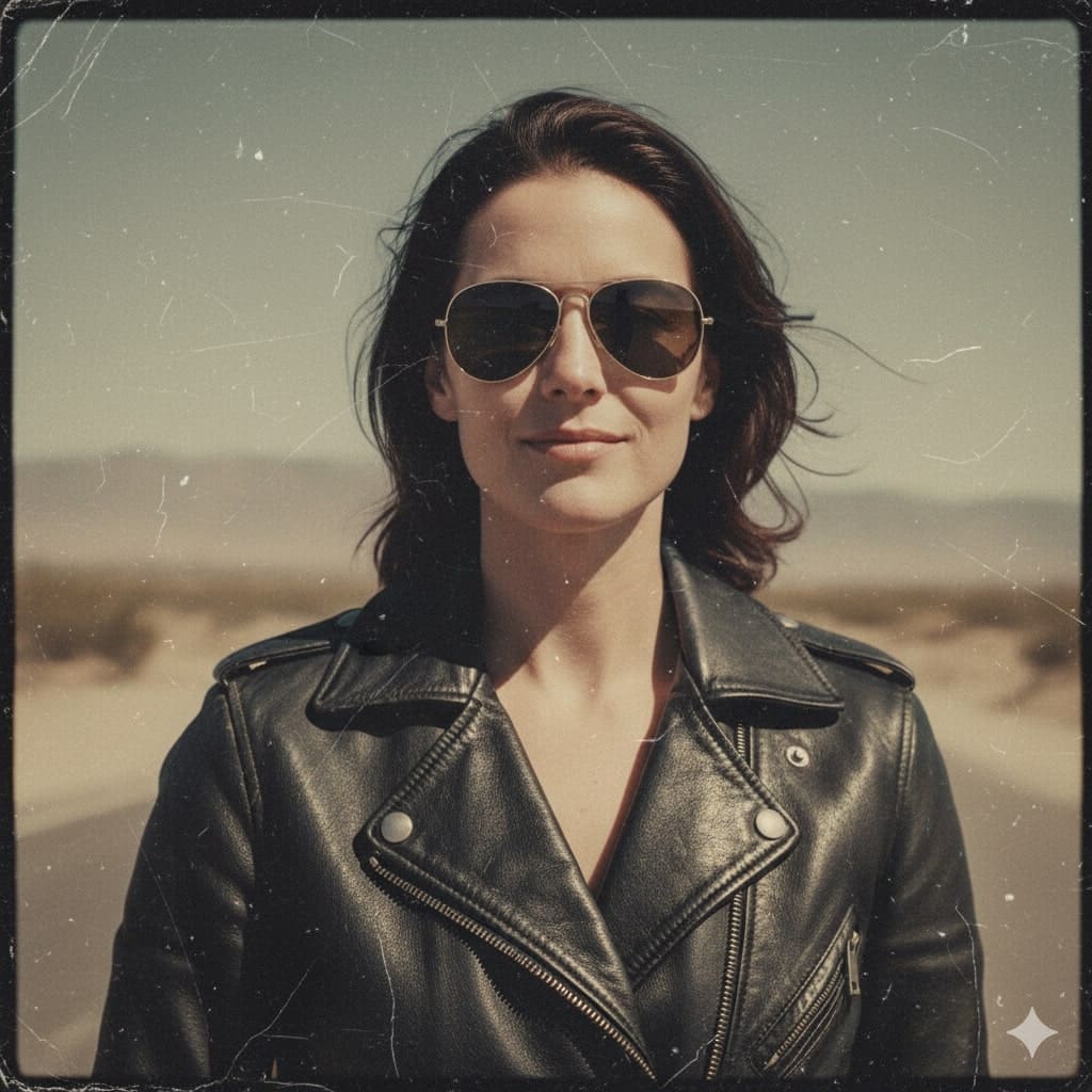 leather jacket retro women picture