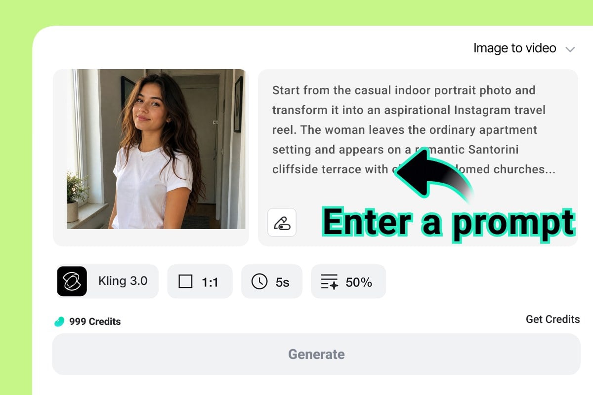 Enter Prompt Prompt entered for AI travel video