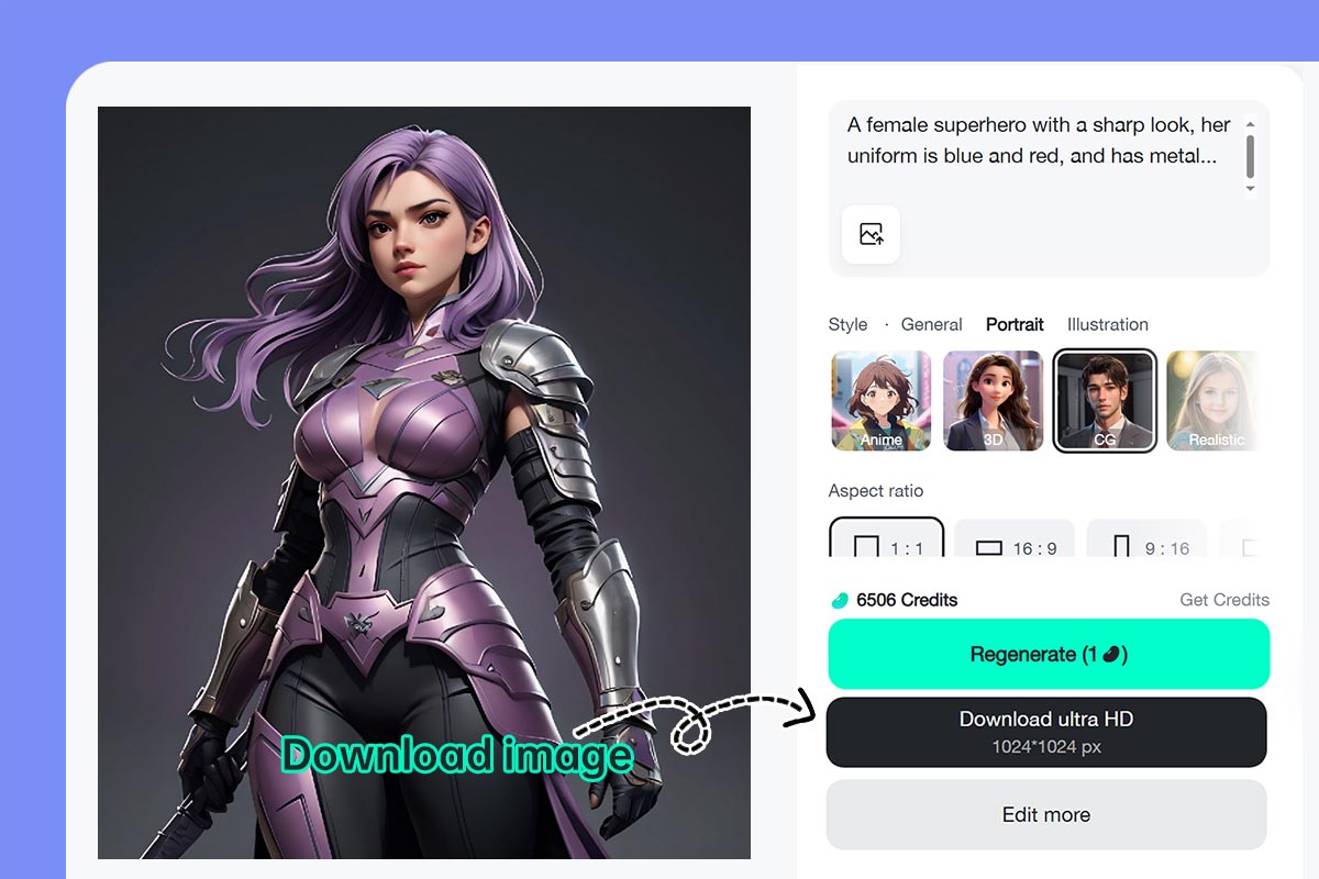 Step 4: Download your AI Superhero