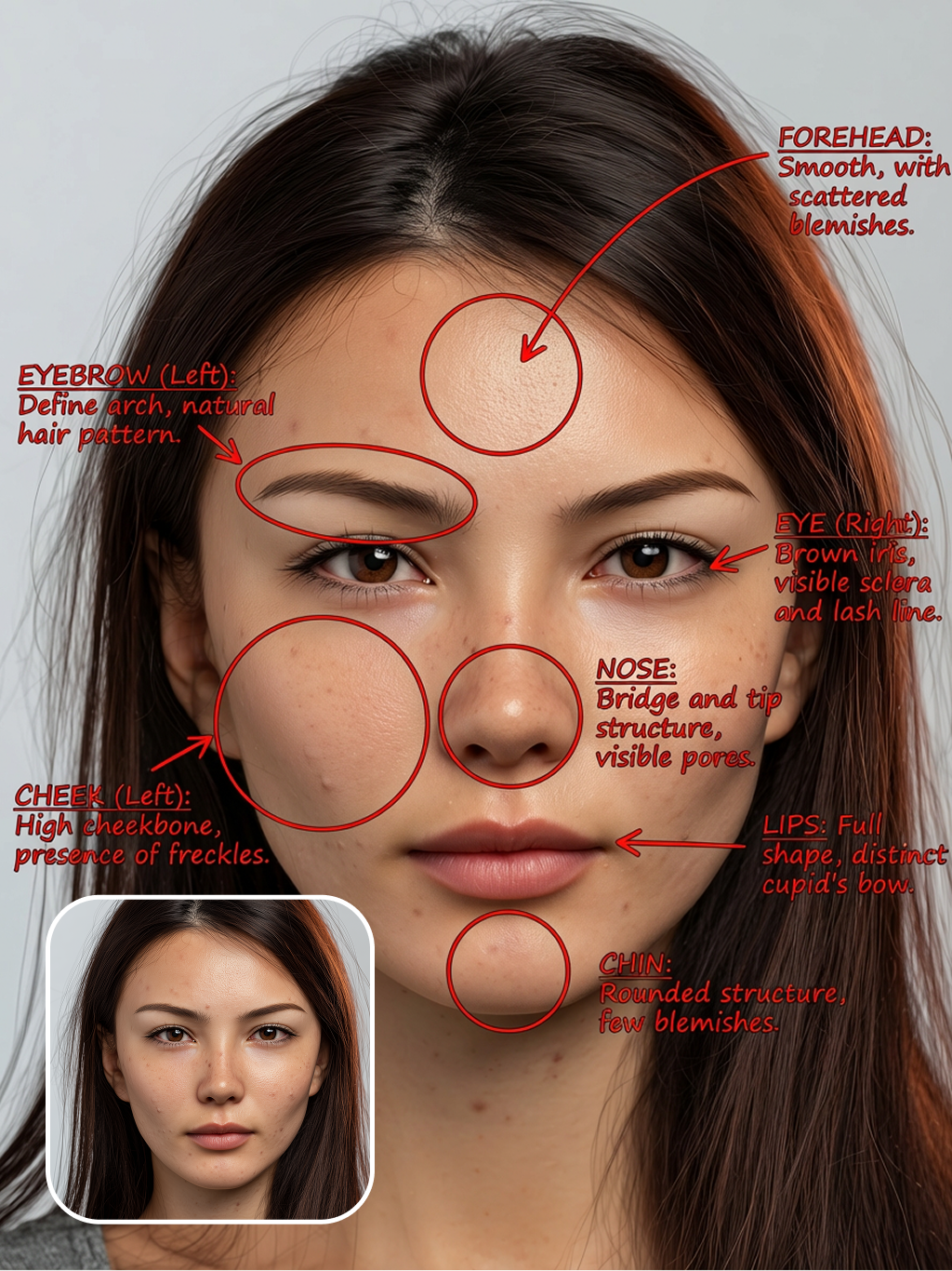 Gesichtsmarkierung im klinischen Stil
