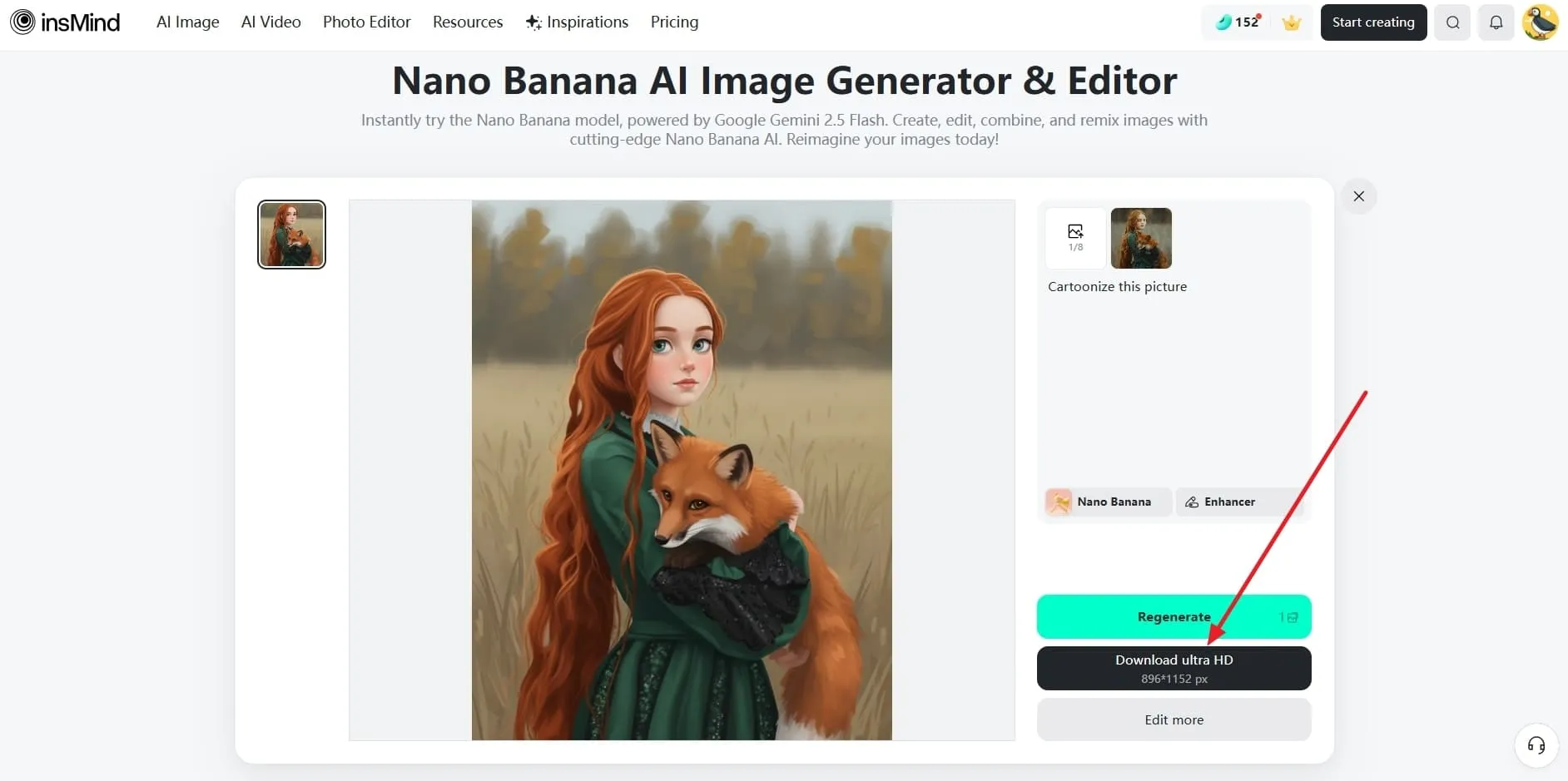 An image of the step to download the image in HD