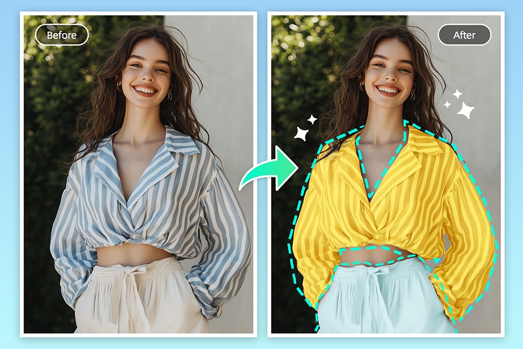 Detecta prendas y cambia el color de la ropa con precisión usando IA