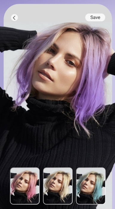 Experiment with hair colors instantly using YouCam Makeup’s virtual try-on feature.