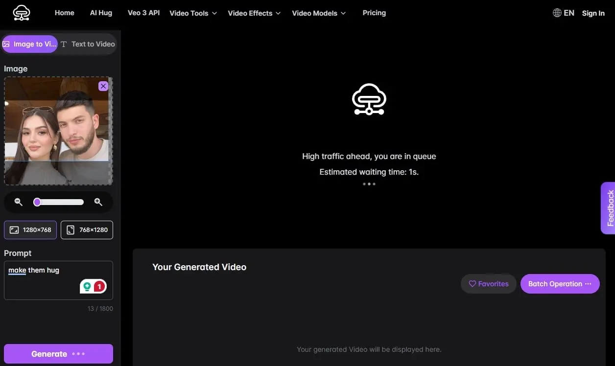 Lunnai Hugging Video Creator