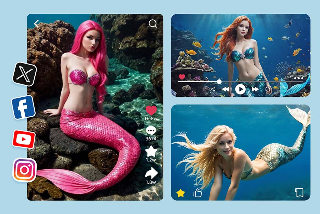 Hazte Viral con Contenido de Sirena con IA en TikTok e Instagram
