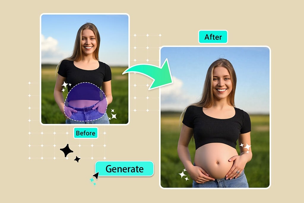 Transform Any Photo with AI-Powered Pregnancy Effects