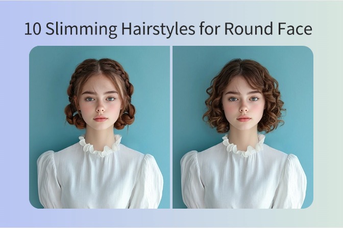 10 Slimming Hairstyles for Round Faces—Try Them with AI!