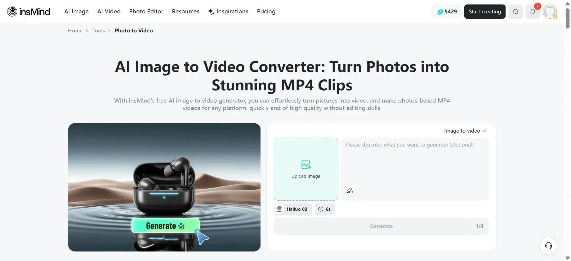 Access the Image to Video tool to convert memes into engaging videos instantly.