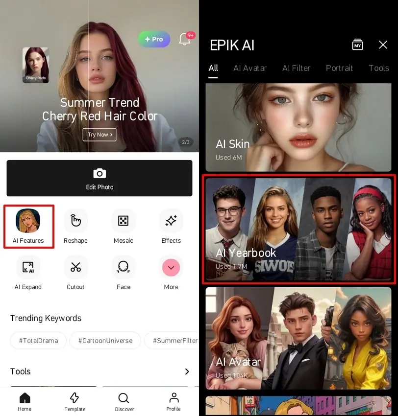 Screenshot that shows how to start using Epik for generating an AI Yearbook